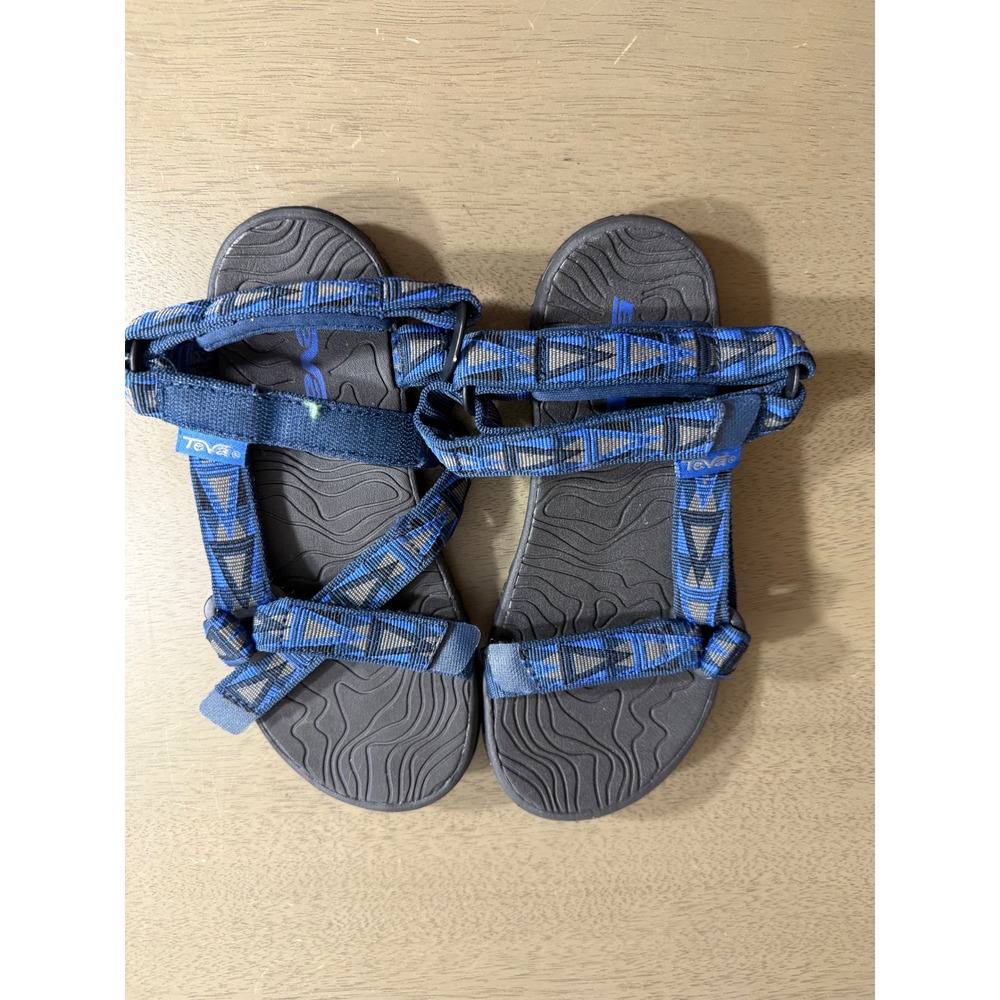 Teva Kids Hurricane XLT2 Blue Grey Geometric Sport Sandals Size 2 1019398C